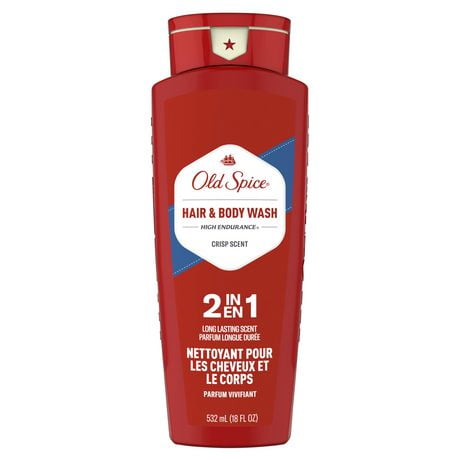 Shampooing et nettoyant pour le corps Old Spice High Endurance pour hommes, parfum Crisp 532 mL
