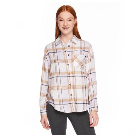 No Boundaries Women's Oversized Flannel Shirt | Walmart Canada