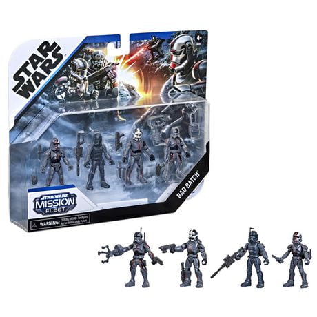 Star Wars Mission Fleet Clone Commando Clash 2.5-Inch-Scale Action Figure 4-Pack with Multiple Accessories, Toys for Kids Ages 4 and Up