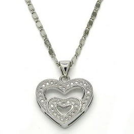 Jovono Layered Heart Pendant Necklace Silver Beaded Necklace Chain for  Women and Girls
