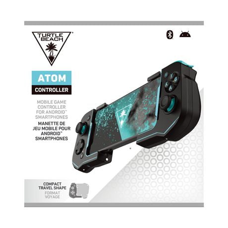 Turtle Beach® Atom – Black/Teal Mobile Game Controller Android 8.0+ Devices with Bluetooth® 4.2 or Later