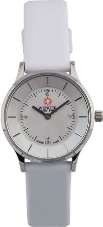 Cardinal Wenger Swiss Ladies' White Leather Strap Analog Watch ...