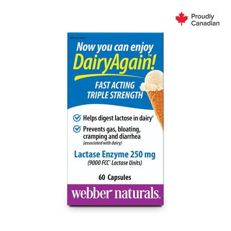 Webber Naturals DairyAgain 250 mg capsules 60 capsules