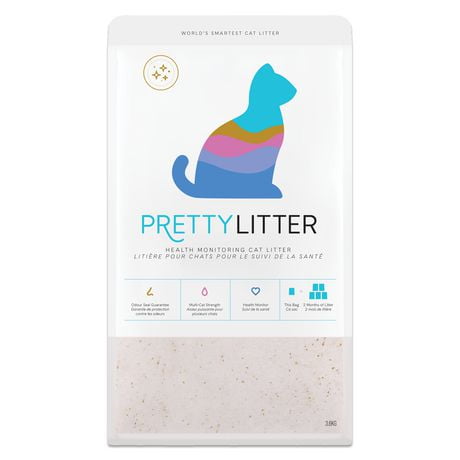 PrettyLitter Health Monitoring Cat Litter, 8lb, Unscented Cat Litter