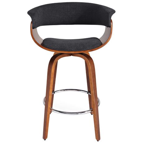 Bentwood 26 Counter Stool In Charcoal, Mid Century Counter Stools With Backs