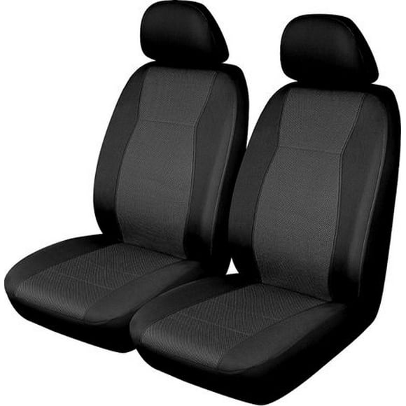 AUTO DRIVE Jacquard 2PCS Low Back Front Seat Cover Black, FITS MOST VEHICLES