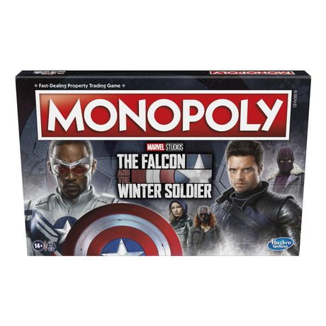 Monopoly : édition Falcon et le Soldat de l'hiver de Marvel Studios, jeu de plateau pour les fans de Marvel, pour 2 à 6 joueurs, dès 14 ans