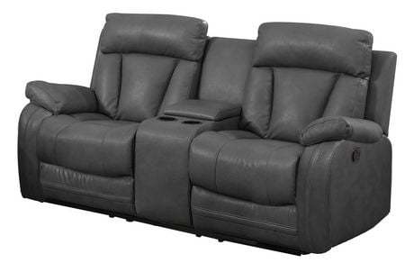 Nathaniel Home Benjamin Bonded Leather Motion Loveseat (2 reclining ...