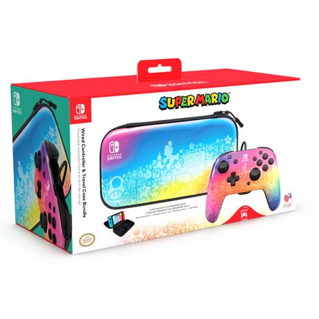 PDP REMATCH Controller & Travel Case Bundle: Star Spectrum For Nintendo Switch, Nintendo Switch Lite, Nintendo Switch - OLED Model