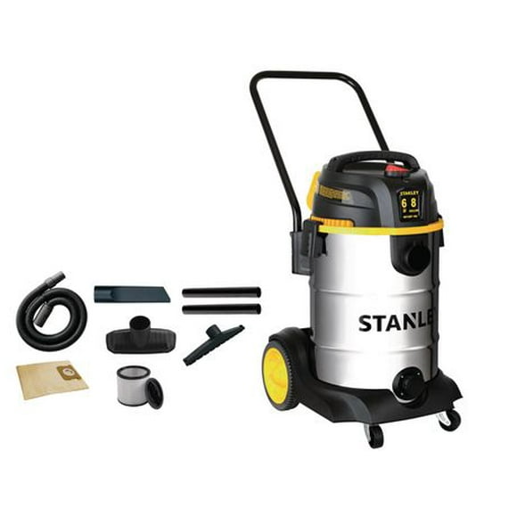 Stanley 8 Gallon Wet/Dry Stainless Steel Vacuum, 8 Gallon Wet/Dry Vac