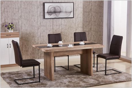 Topline Home Furnishings Grey Wood Dining Table | Walmart Canada