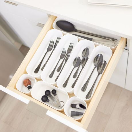 Lade organizer iDesign Eco Tray 5 Vaks Grijs (28,1 x 19,2 x 6,4 cm