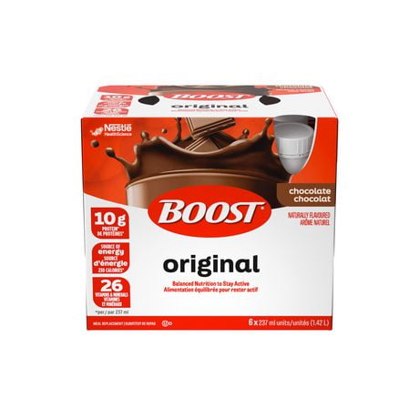 Substitut de repas liquide BOOST Original – Chocolat, 6 x 237 ml 6x237ML