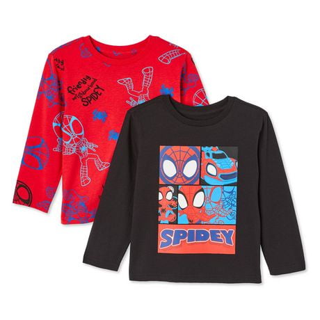 Lot de 2 t-shirts Spiderman Marvel pour petits garçons Tailles 2T-5T