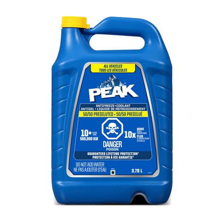 PEAK® 10X  50/50 Pre-Diluted  Antifreeze + Coolant, 3.78 Liters