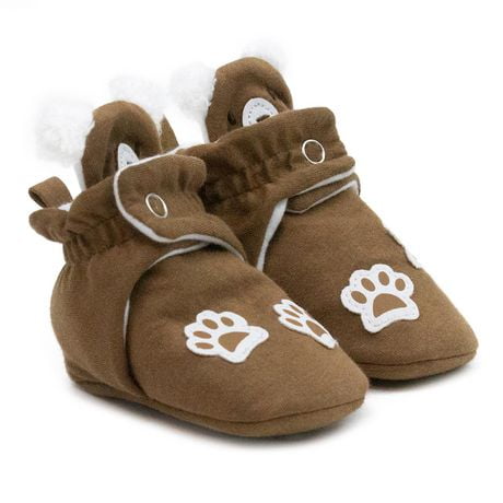 Robeez - Baby, Infant - Jersey Cotton Snap Bootie - Bear Brown