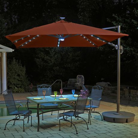 Island Umbrella Santorini Ii Fiesta 10 Ft Square Cantilever Solar Terra Cotta Sunbrella Acrylic Patio Umbrella Walmart Canada