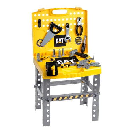 Theo Klein Cat® Toy Tool Shop, Foldable Workbench with Accessories