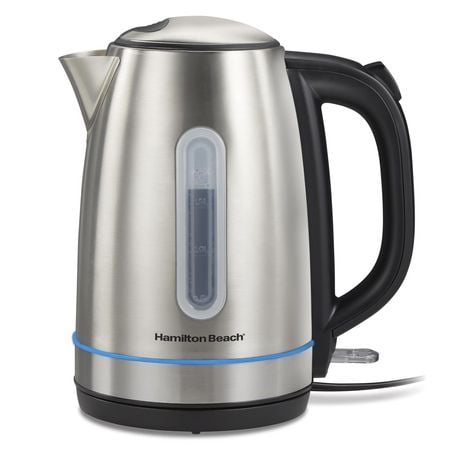 Hamilton Beach 1.7L Stainless Steel Electric Kettle with LED Light Ring 41037C, 1.7L Capacity