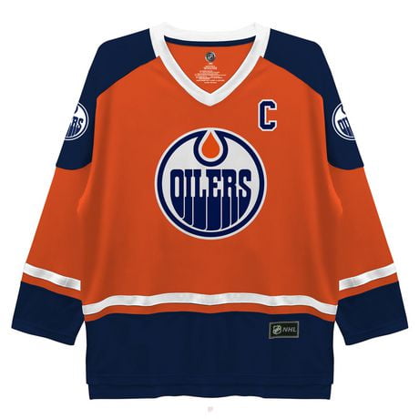 NHL Edmonton Oilers Mens Long Sleeve Deluxe Fans Jersey Sweater, S-XL