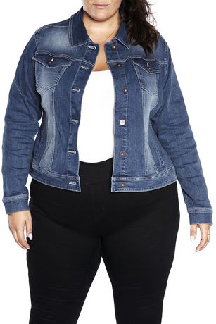 Frankie & Stella ™ Women's Plus Flex Denim Jacket | Walmart Canada