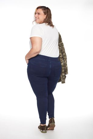 Frankie & Stella ™ Women's Plus Wide Waistband Pull-On Skinny Jeans ...