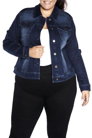 Frankie & Stella ™ Women's Plus Flex Denim Jacket | Walmart Canada