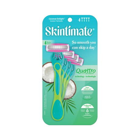 Skintimate® Coconut Delight™ Scented Disposable Razor, 4 Blade, 4ct