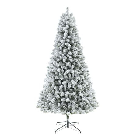 Holiday Time 7.5' Pre-lit Flocked Frisco Pine Christmas Tree, Green