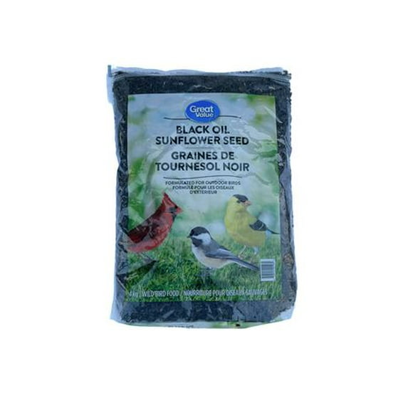 Great Value Black Oil Sunflower Seed 4 Kg, Wild Bird Food