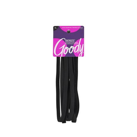 Goody Slideproof Headwrap Thin with Spikey Silicone Black 5 Ct, Goody Headwraps