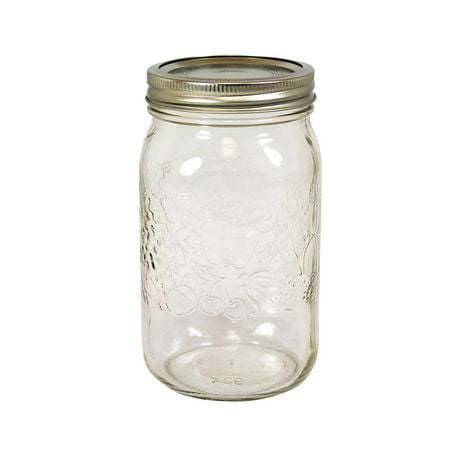 Bernardin Decorative Wide Mouth 1ml Mason Jar With Lids And Bands