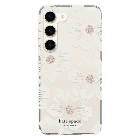 Kate Spade Protective Hardshell Case Hollyhock Floral Clear/Cream for Samsung Galaxy S23