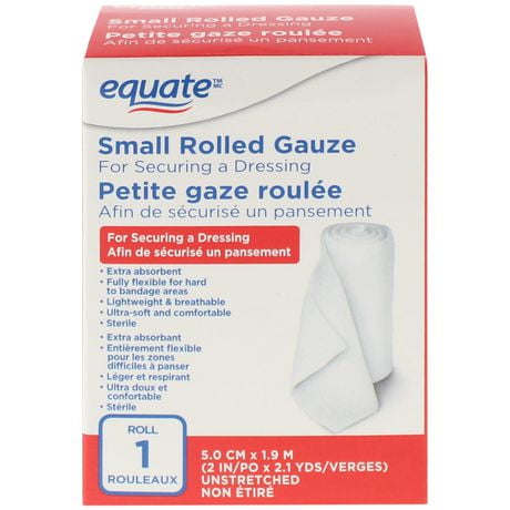 Equate Small Rolled Gauze, 5.0 cm x 1.9 m/1 Roll
