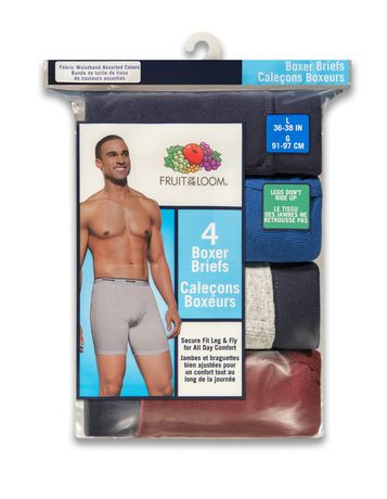 Fruit of the Loom Men's Fabric Waistband Boxer Briefs, 4-Pack | Walmart ...