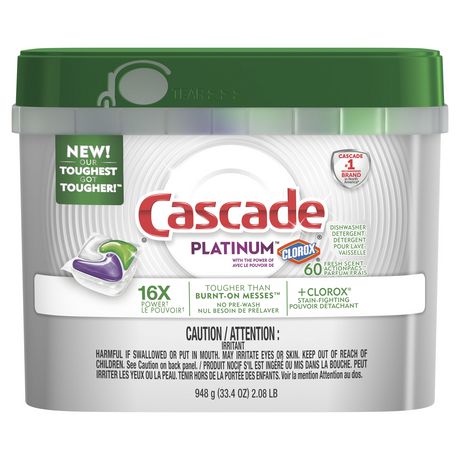 Cascade Platinum Actionpacs Fresh Scent Dishwasher Detergent 20 Count 003700091177 The Home Depot