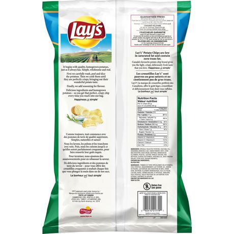 chips sour onion potato cream lay