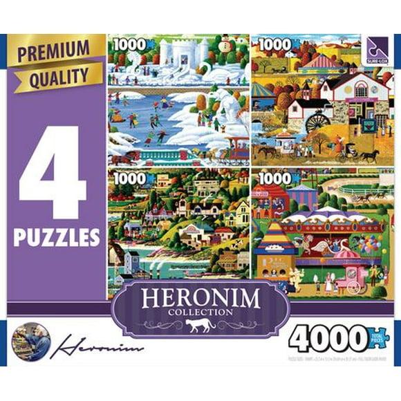 Sure-Lox 1000 Piece 4-in-1 Multi-Pack Art Puzzle