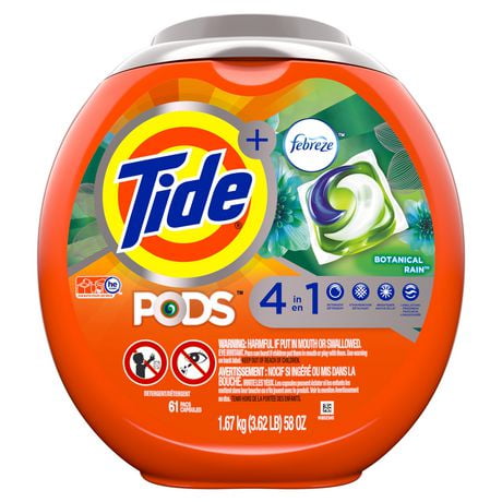 Tide PODS Liquid Detergent Pacs with Febreze, Botanical Rain - Walmart.ca