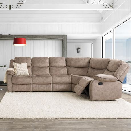 sectional modular reclining corliving 5pc syracuse curved sofa canada