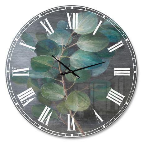 Designart 'Fresh leaves I' Farmhouse wall clock