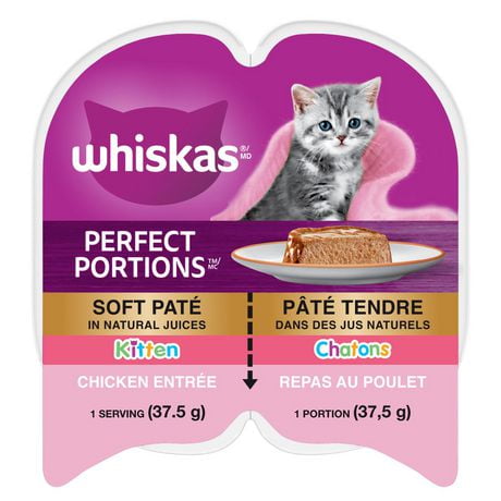 Whiskas Perfect Portions Chicken Entrée Paté Kitten Wet Cat Food, 75g
