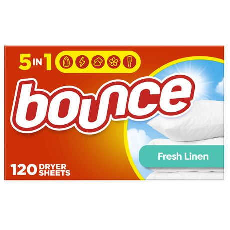 Bounce Fresh Linen Scented Fabric Softener Dryer Sheets, 120CT