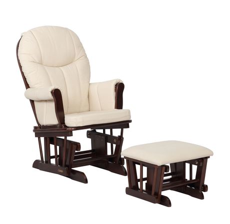 Lennox Sidney Glider Rocker Chair And Ottoman Combo Espresso With