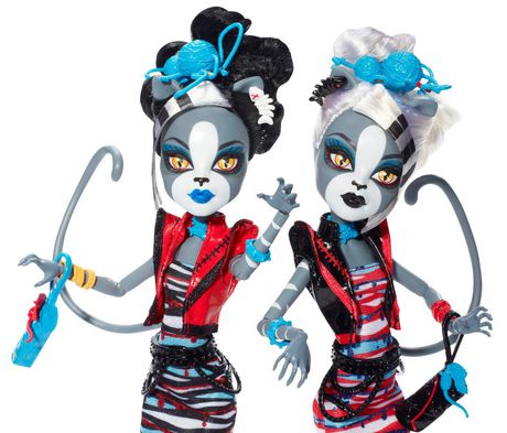 monster high meowlody and purrsephone dolls