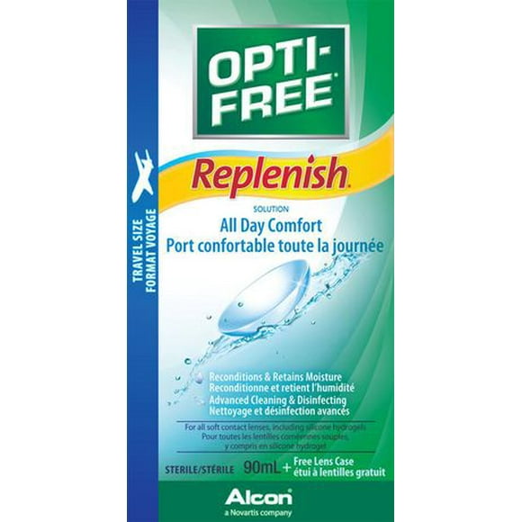 Solution polyvalente pour lentilles cornéennes OPTI-FREE Replenish 90 ml
