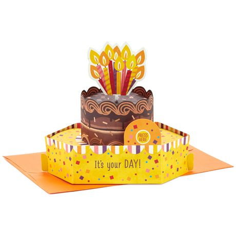 Hallmark Paper Wonder Musical Birthday Pop Up Card with Motion (Birthday Cake)