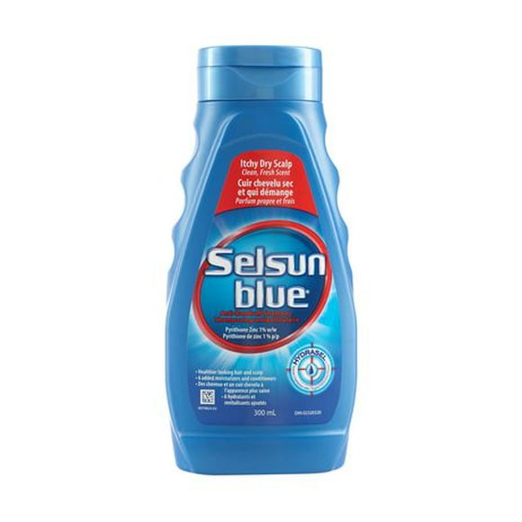 Selsun Blue - Formule pour cuir chevelu sec qui démange - 300 ML - 1% de pyrithione de zinc - Contrôle les pellicules - Aide à soulager les démangeaisons et la desquamation - Parfum frais et propre - Assez doux pour un usage quotidien 300 ml