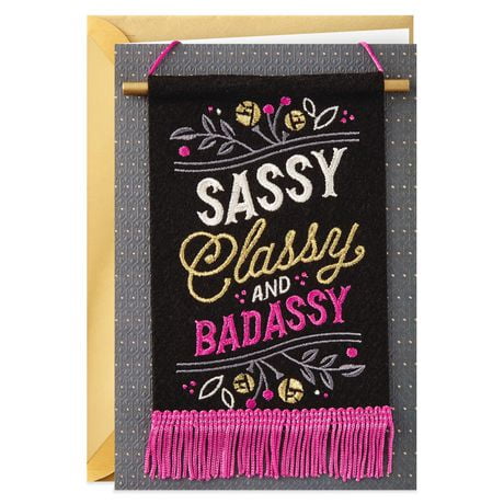 Carte de fête pour les femmes – Signature de Hallmark (Drapeau « Sassy and Classy »)