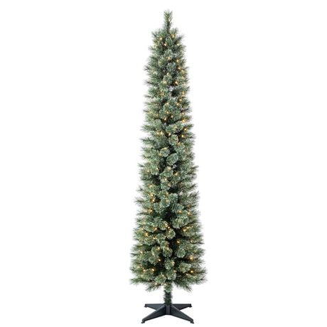 Holiday Time Shelton 7' Pre-Lit Cashmere Pencil Fir Christmas Tree - Green, 339 cashmere branch tips